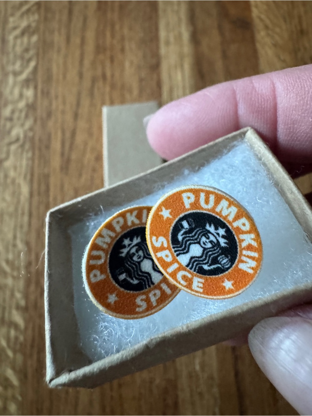 Handmade new Starbucks Pumpkin Spice Latte (PSL) Logo Earrings (Studs)